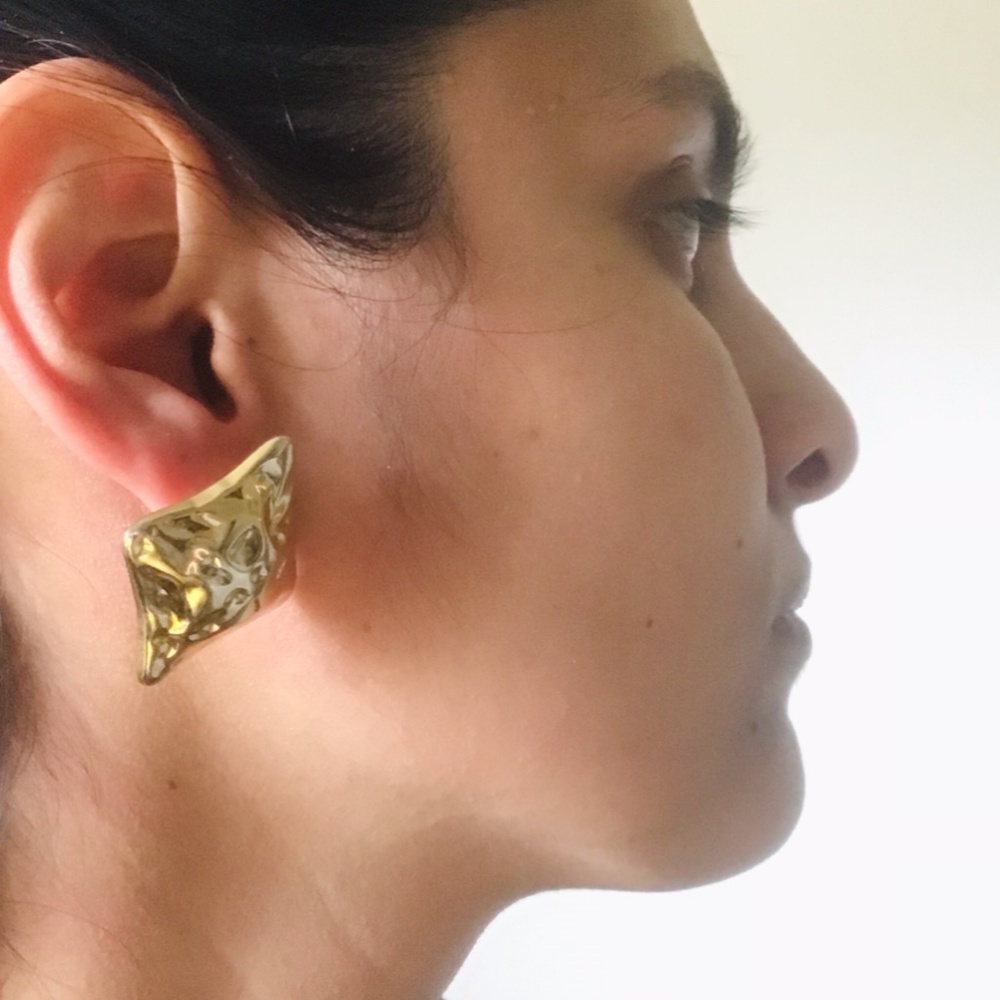 Vintage Diamond Abstract Earrings - Picture 4 of 4